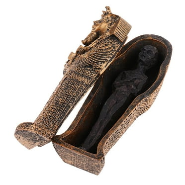 Ancient Black Mummy Figurine w/ Resin Decoration