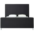thumbnail image 3 of Posh Living Alex Linen Fabric Upholstered Platform Queen Bed Frame in Dark Gray, 3 of 9