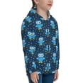 thumbnail image 5 of Naloa Blue Owl Teenage Zipper Hoodie, Long Sleeve Zip Up Hoodies Casual Jackets Tops for 7-12 Years-Small, 5 of 6