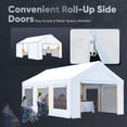 thumbnail image 4 of Quictent 20'x20' Heavy Duty 2 Car Carports with Doors & Ventilated Windows, Snowproof Waterproof Storage Shelter for Car, Boat, Outdoor Equipment, White, 4 of 7