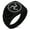 Black, variant on Stainless Steel Celtic Triskelion Three Legged Isle of Man Chevron Pattern Biker Style Polished Ring