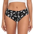 thumbnail image 1 of Fotbe Black White Leaves Calzones Estampados para Mujer – Ropa Interior de Algodón, Cómoda, Suave y Elástica-Small, 1 of 6