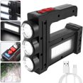 thumbnail image 3 of POINTERTECK 10W LED Flashlight 500LM Hand-held Spotlight USB Rechargeable Camping Searchlight with 3500mAh Battery Waterproof Torch Light with 4 Lighting Modes for Night Fishing Hiking, 3 of 10