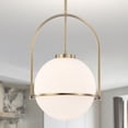 thumbnail image 2 of Moonrise 12 in. 1-Light Indoor Brass Finish Pendant with Light Kit, 2 of 5