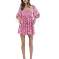 thumbnail image 1 of ZAXARRA Femmes Été Paillettes Sparkle Robe Demi-Manche Col Carré Dos Découpé une Ligne Robe de Soirée Courte, 1 of 5
