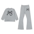 thumbnail image 4 of Shadoumai Tween Girl Clothes 2 Piece Outfit Summer Long Sleeve Top + Jogger Pants Spring Fall Clothing Set Size 7-14 Years, 4 of 5