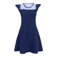 thumbnail image 4 of Gvdentm Girls Contrast Mesh Long Sleeve High Waist A Line Easter Dress Size 5-16 Years(Navy,5-6 Years), 4 of 4