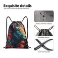 thumbnail image 3 of Kdxio Colorful Flower Goat Print Drawstring Backpack Bag,Waterproof Draw String Back Sack, Gym Drawstring Bags Swim Bag For Unisex, 3 of 5