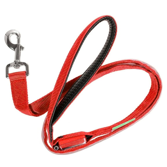 Deco Pet LED Dog Safety Leash | 3 Light Modes for Night Safety, Battery-Powered | Red