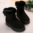 thumbnail image 4 of New Bow-knot Snow Boots Winter Plus Velvet Warm Thick-soled Ankle Boots For Women Simple Daily Leisure Cotton Shoes, 4 of 6