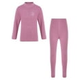 thumbnail image 3 of ZDHoor Kids Thermal Underwear Soft Long John Set Long Sleeve Base Layer Thermal Top with Leggings Hot Pink 9-10, 3 of 6