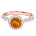 thumbnail image 3 of Aonejewelry 1.20 Ct. Ttw Diamond and Round Shaped Citrine Ring in 10K Rose Gold, 3 of 4