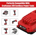 thumbnail image 2 of 2PACK 4.0Ah Replacement for Craftsman 20V Battery and CMCB104 Charger V20 Battery CMCB205 CMCB204 CMCB206, 2 of 11