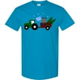 thumbnail image 3 of Inktastic Plaid Christmas Tractor with Cute Reindeer T-Shirt, 3 of 5