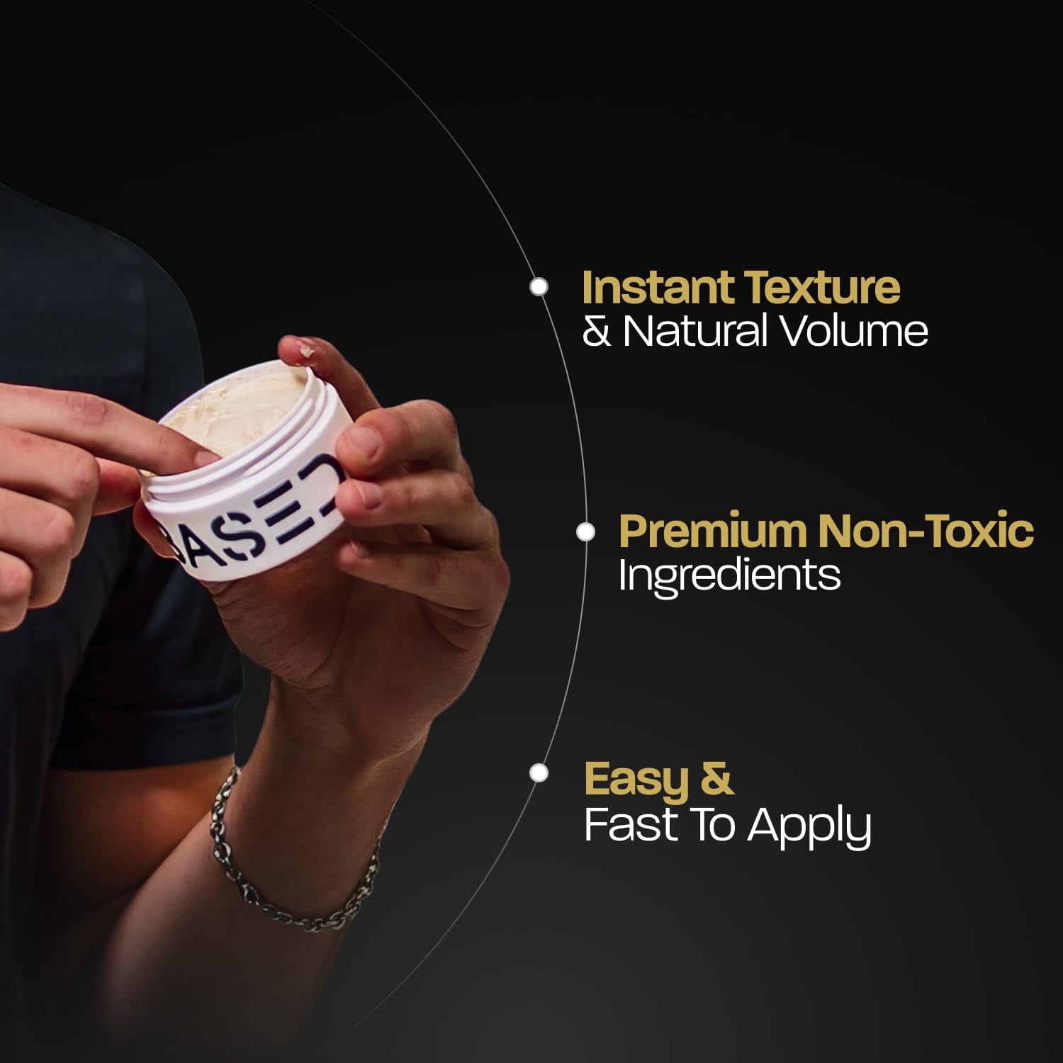 BASEDD Premium Hair Clay - Men's Styling Clay with Natural Hold, Texturizing Effect, Low Shine, Santal Fragrance, For All Hair Makeup Organizers