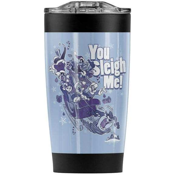 Looney Tunes You Sleigh Me Stainless Steel Tumbler 20 oz Coffee Travel Mug/Cup, Vacuum Insulated & Double Wall with Leakproof Sliding Lid | Great for Hot Drinks and Cold Beverages