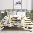 thumbnail image 4 of Trucks Tractors Cars Flannel Lightweight Blankets Quilt Plush Fleece Soft Bedding Throw Blanket for Couch and Bed 80"x60" for Adult, 4 of 6