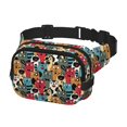 thumbnail image 2 of Fotbe Different Cats 1 Cangurera Cuadrada con Estampado de Doble Capa, Bolsa de Cintura Ajustable Mini para Hombres y Mujeres, 2 of 9