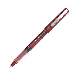 - Pilot® Precise™ V5 Liquid Ink Rollerball Pens, Extra Fine Point, 0.5 mm, Red Barrel, Red Ink, Pack Of 5