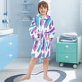 thumbnail image 5 of FORMRS Niños Bathrobe Unisex Hooded Robe Soft Plush Pajamas Sleepwear, Size 2-3T, Purple Drawing, 5 of 7