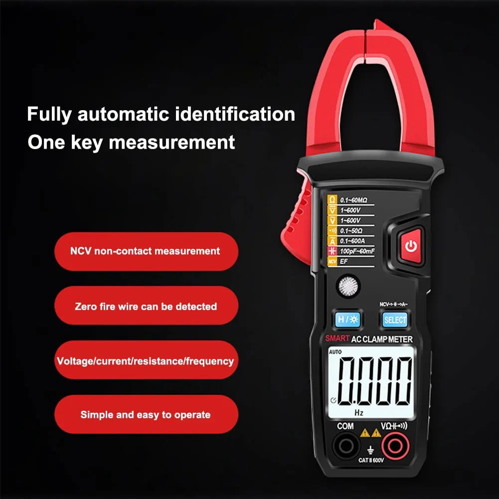 Digital Multimeter Capacitance Ohm Diode Tester 1999 Counts Clamp Meter Current Voltage Tester NCV ,High&Low Sensitivity