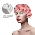 thumbnail image 4 of Kdxio Strawberries Print Shower Cap for Women,Elastic and Reusable,Double Waterproof Layers Bathing Hat, 4 of 9