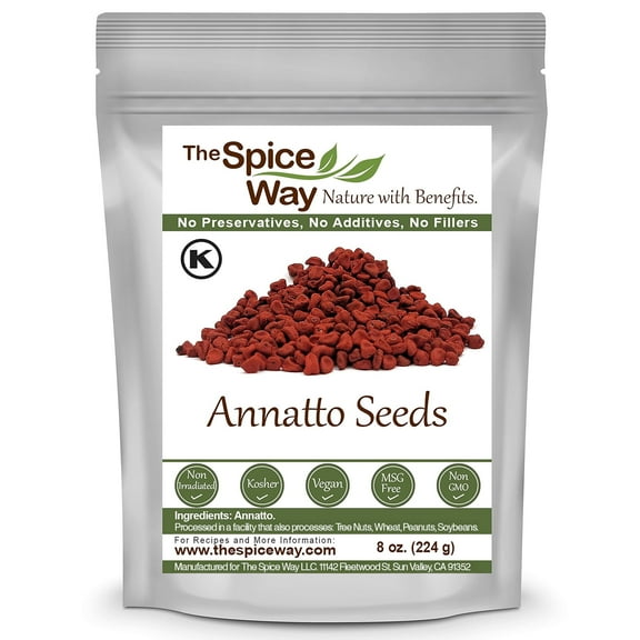 The Spice Way Annatto Seeds Whole - Latin American & Caribbean Cuisine, All Natural - 8 oz