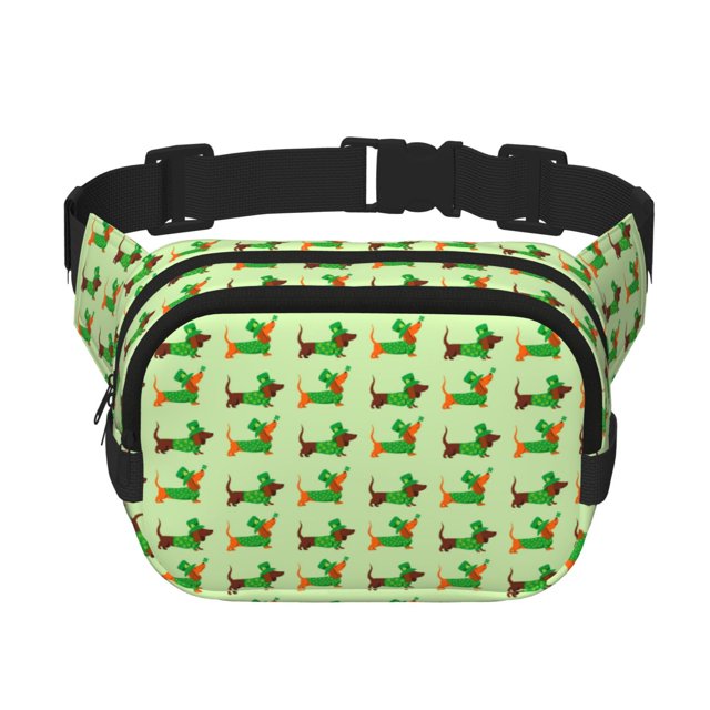 Easygdp dogs St Patrick's Day Fanny Packs para Mujeres y Hombres, Bolsa de Cinturón, Bolsos de Cruz para Trabajo/Correr/Senderismo
