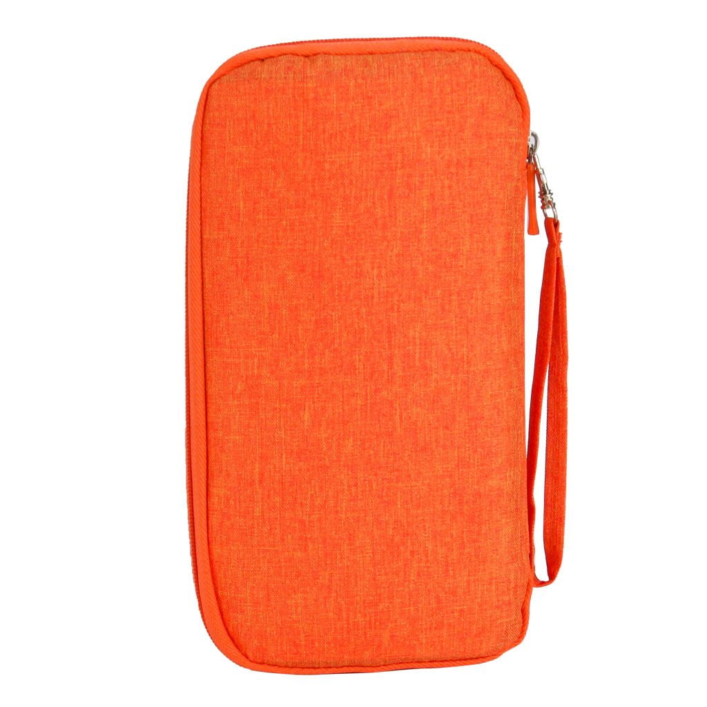 Spencer Family Passport Holder Travel Wallet Purse RFID Blocking Document Organizer Case Bag Orange, Size: Small