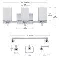 thumbnail image 5 of Globe Electric Modern 5-Piece Chrome Bathroom Set with 3-Light LED Vanity Light, 5 of 5