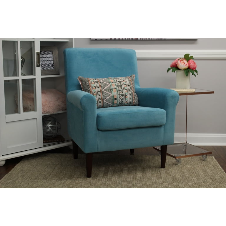 Fox Hill Trading Ellis Rolled Arm Lounge Chair, Teal photo 2