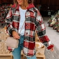 thumbnail image 2 of outfmvch long sleeve shirts for women button down plaid shirts flannel hooded shacket jacket hoodie coats womens tops womens sweaters red, 2 of 7