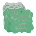 thumbnail image 3 of Inkdotpot Pack Of 50 Merry Christmas & Happy Text Paper Tags DIY Craft Bracket Shape Real Rose Gold Foil Hang Tags, 3 of 7