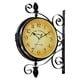 thumbnail image 1 of Reloj de pared vintage de doble cara, silencioso, de hierro, decorativo, giratorio 360 grados., 1 of 8