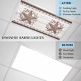 thumbnail image 4 of 4 Pack Country Star Fluorescent Light Covers for Ceiling Lights Rust Yellow Stars Berry Brown Plaid Beige Wood Grain Magnetic Ceiling Light Covers Overhead Light Filters for Office Classroom Home, 4 of 9