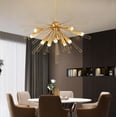 thumbnail image 6 of KPIBEST Mid-Century 9 Lights 23.6" Gold Firework Ceiling Light, Modern Ceiling Lamp for Bedroom Living Dining Room, 6 of 10