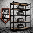 thumbnail image 5 of TrumanPick 72"H Garage Shelving Unit Heavy Duty 1500LBS 5 Tier Storage Shelves Adjustable Shelf Rack for Garage Pantry Closet 36"W x 12"D x 72"H, 5 of 9