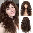 thumbnail image 4 of TUITOONM Long Curly Wig with Bangs 23.6" Heat-Resistant Synthetic Hair for Women, Adjustable Breathable Cap , 3 Natural Colors Available, 4 of 8