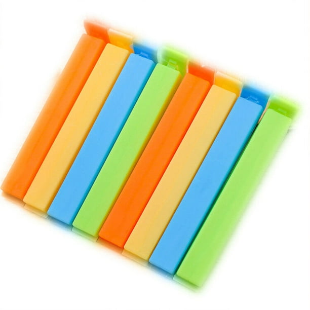Juego de 38 Clips de plástico para virutas Clips de sellado de bolsas para almacenamiento de alimentos y refrigerios Conservación de alimentos bolsa de refrigerios clip de sellado a prueba de hum