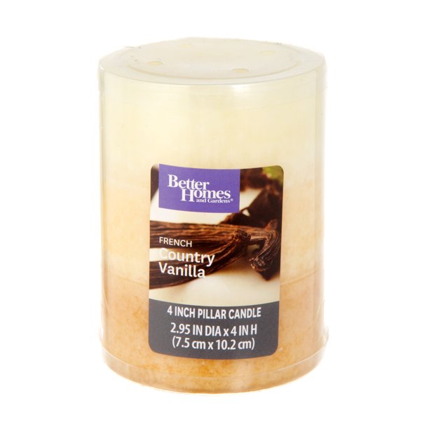 Better Homes & Gardens 4" French Country Vanilla Pillar Candle
