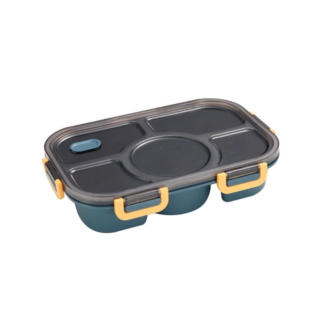 Seitruly Fiambrera de acero inoxidable PP PS, contenedores de almacenamiento de alimentos para Picnic, cajas de horno microondas Bento con tapa sellada cartulina Azul marino
