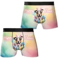 thumbnail image 3 of Happy Easter Jack Russell Terrier with Bunny Ear Headband and Flowers All Over Print Boxer Briefs Underwear for Men Dad Parson Jack Dog Lover - 13001, 3 of 6
