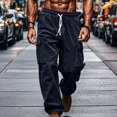 thumbnail image 5 of Men's Corduroy Pants Casual Cargo Pants Elastic Drawstring Waist Sweatpants With Pockets, 5 of 8