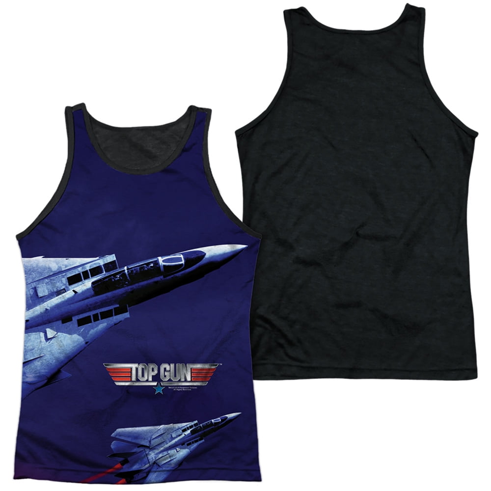 Trevco Top Gun Jets In Motion Unisex Adult Sublimated Black Back Tank Top for Men and Women