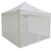 Impact Canopy 10' x 10' Pop-Up Canopy Tent, Mesh Sidewalls, Screen Room, Steel Frame, Gazebo Enclosure, White