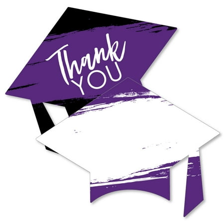Purple Grad - Best is Yet to Come - Shaped Thank You Cards - Purple Graduation Party Thank You Note Cards with