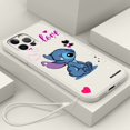 thumbnail image 1 of Funda de teléfono de Disney Art Stitch Cool Love para Apple iPhone 14 13 12 Mini 11 XS Pro Max X XR 8 7 6 Plus SE funda de cuerda líquida suave Fivean unisex, 1 of 2