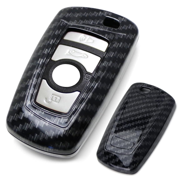 Exact Fit Glossy Black Carbon Fiber Pattern Finish Key Fob Shell Cover For BMW 1 2 3 4 5 6 7 Series X3 2nd Gen Smart Key