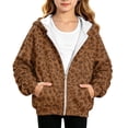 thumbnail image 2 of Zip Up Hoodie for Girls Long Sleeve Sweatshirt Leopard Print Hooded Jacket Front Pockets Trendy Fall Winter Casual Loose Fit Top, 2 of 6