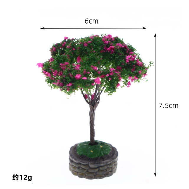 Dollhouse Miniature Flower Tree Fruit Tree With Plastic Base Micro Landscape Sand Table Train Scenery Moss Bonsai Model Accesso,H,1pc